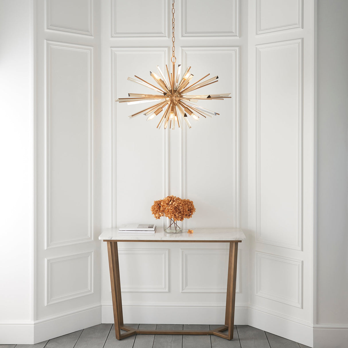 Selmoor Large Shards 8 Light Pendant - Antique Brass Plated