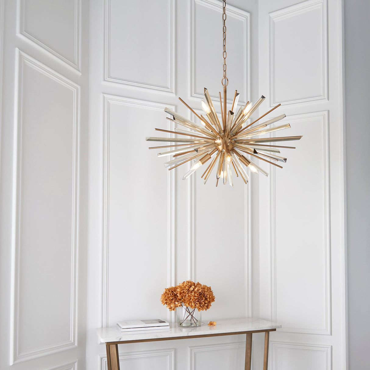 Selmoor Large Shards 8 Light Pendant - Antique Brass Plated