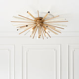 Selmoor Shards 4 Light Flush Ceiling Light - Antique Brass Plated