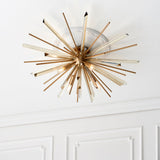 Selmoor Shards 4 Light Flush Ceiling Light - Antique Brass Plated