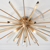 Selmoor Shards 4 Light Flush Ceiling Light - Antique Brass Plated