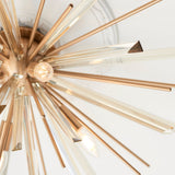 Selmoor Shards 4 Light Flush Ceiling Light - Antique Brass Plated