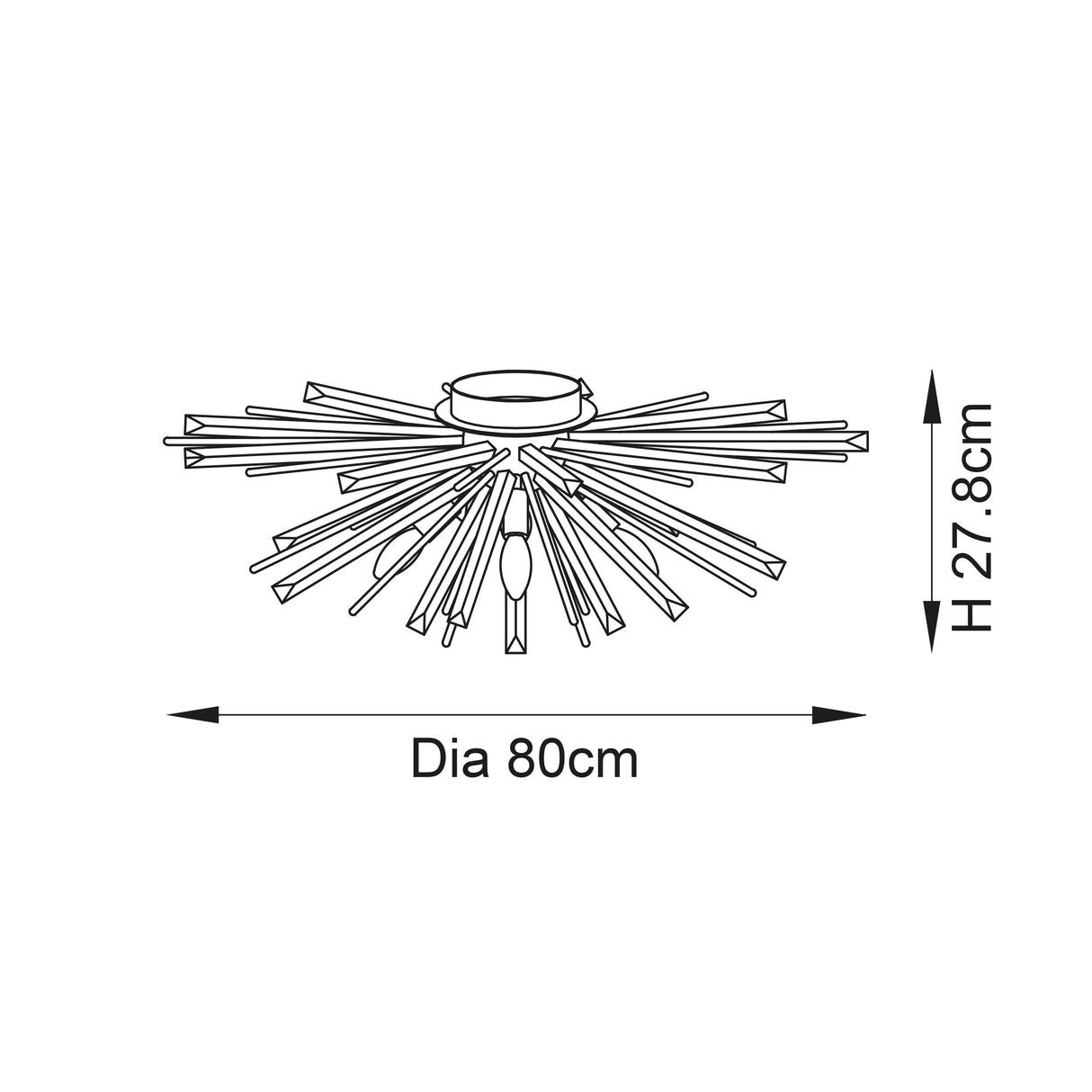 Selmoor Shards 4 Light Flush Ceiling Light - Antique Brass Plated