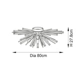 Selmoor Shards 4 Light Flush Ceiling Light - Antique Brass Plated