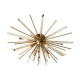 Selmoor Shards 4 Light Flush Ceiling Light - Antique Brass Plated