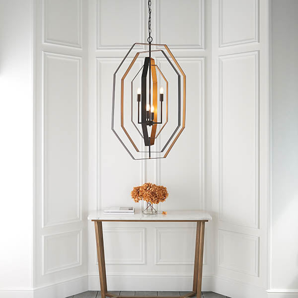 Marrindale Extra Large Geometric Frame 4 Light Chandelier - Natural