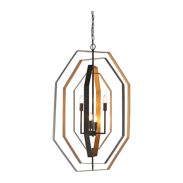 Marrindale Extra Large Geometric Frame 4 Light Chandelier - Natural