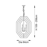 Marrindale Extra Large Geometric Frame 4 Light Chandelier - Natural