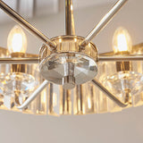 Calverdale Round Cut 6 Light Chandelier - Bright Nickel