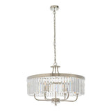Calverdale Round Cut 6 Light Chandelier - Bright Nickel