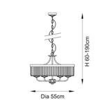 Calverdale Round Cut 6 Light Chandelier - Bright Nickel