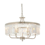 Calverdale Round Cut 6 Light Chandelier - Bright Nickel
