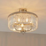 Calverdale Round Cut Semi-flush 3 Light Flush Ceiling Light - Bright Nickel