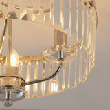 Calverdale Round Cut Semi-flush 3 Light Flush Ceiling Light - Bright Nickel