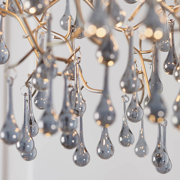 Brayworth Branch Droplets 4 Light Chandelier - Aged Silver