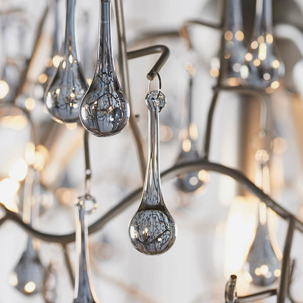 Brayworth Branch Droplets 4 Light Chandelier - Aged Silver