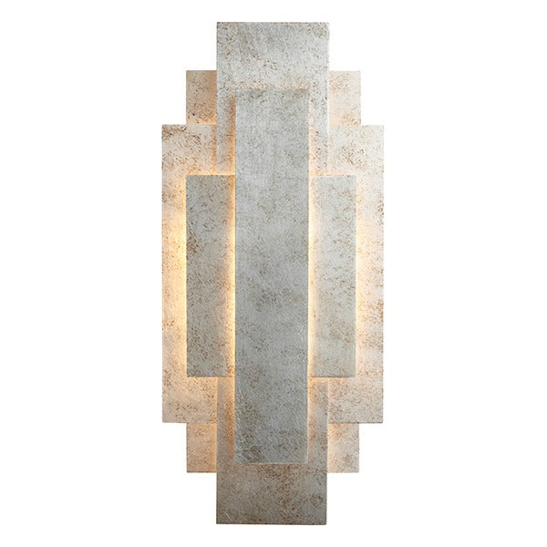 Dunmoor Rectangular Panel 2 Light Wall Light - Silver