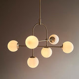 Haldmere Adjustable Stem 6 Light Pendant - Matt Antique Brass