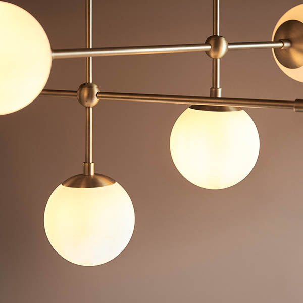 Haldmere Adjustable Stem 6 Light Pendant - Matt Antique Brass