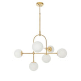 Haldmere Adjustable Stem 6 Light Pendant - Matt Antique Brass