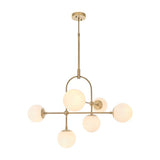 Haldmere Adjustable Stem 6 Light Pendant - Matt Antique Brass