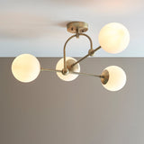 Haldmere Semi-flush 4 Light Flush Ceiling Light - Matt Antique Brass