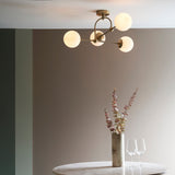 Haldmere Semi-flush 4 Light Flush Ceiling Light - Matt Antique Brass
