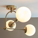 Haldmere Semi-flush 4 Light Flush Ceiling Light - Matt Antique Brass