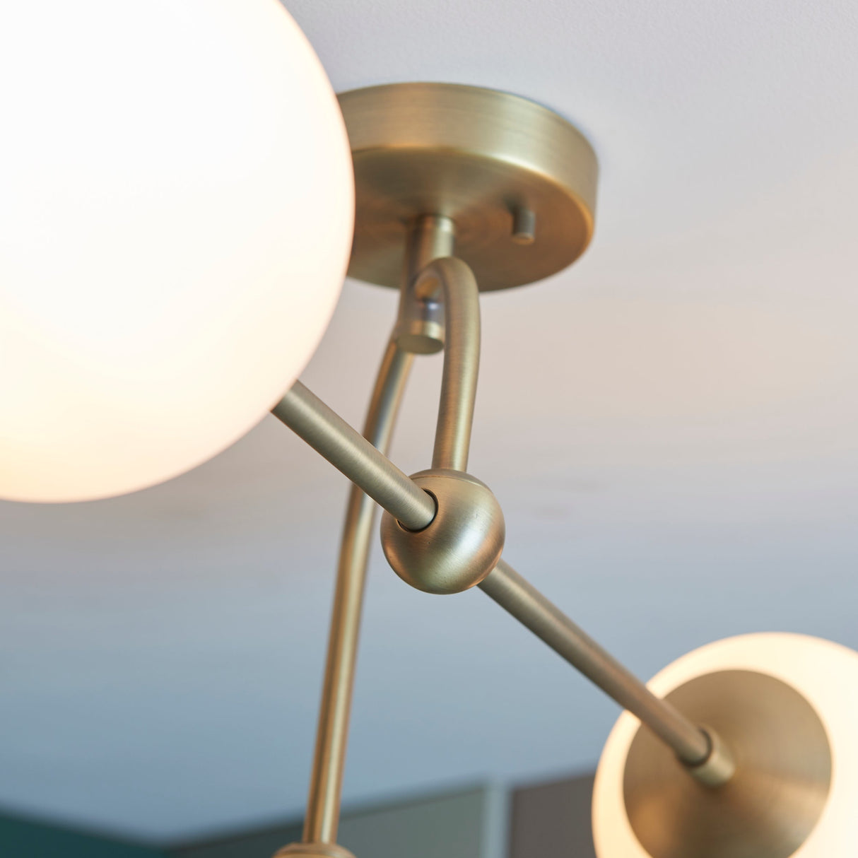 Haldmere Semi-flush 4 Light Flush Ceiling Light - Matt Antique Brass