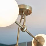 Haldmere Semi-flush 4 Light Flush Ceiling Light - Matt Antique Brass