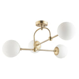 Haldmere Semi-flush 4 Light Flush Ceiling Light - Matt Antique Brass