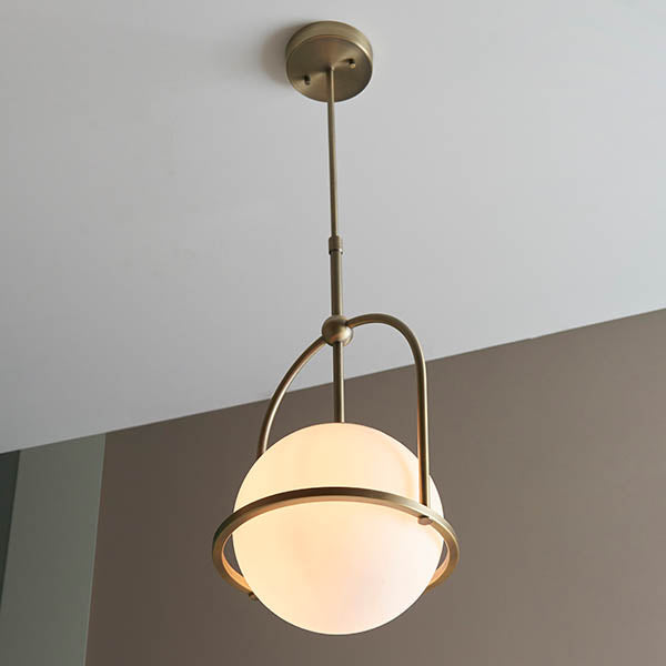 Haldmere Single Adjustable Stem Pendant - Matt Antique Brass