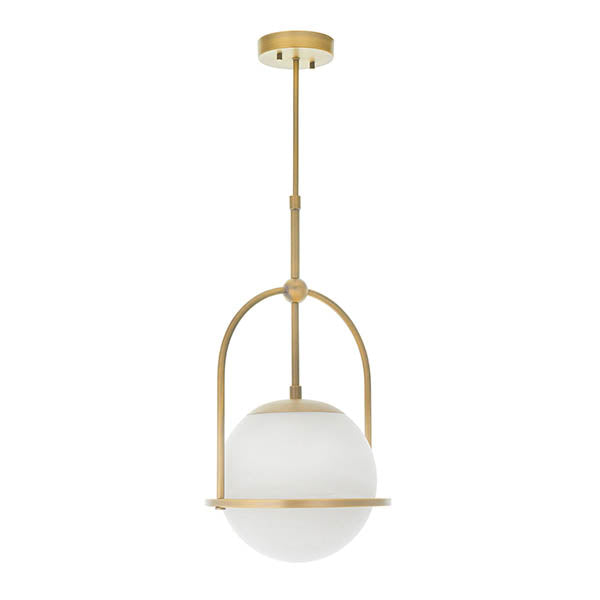 Haldmere Single Adjustable Stem Pendant - Matt Antique Brass