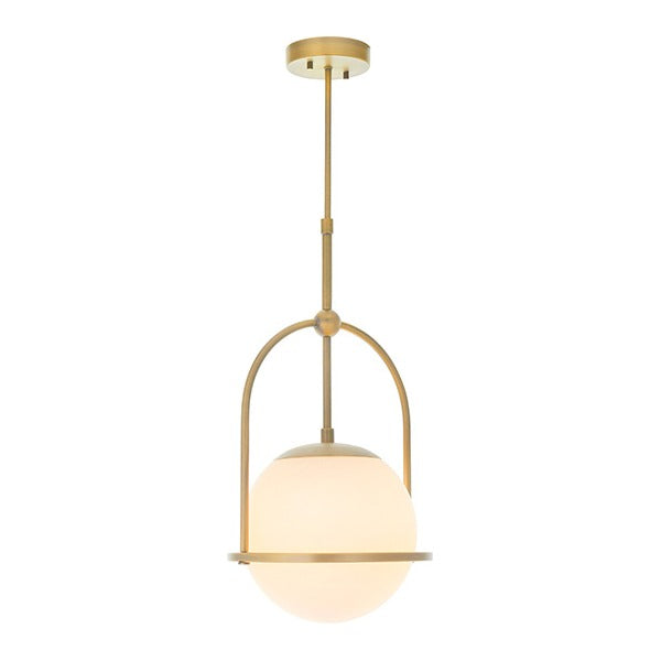 Haldmere Single Adjustable Stem Pendant - Matt Antique Brass