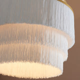 Hulverton Fringe Large 3 Light Pendant - Gold White
