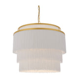 Hulverton Fringe Large 3 Light Pendant - Gold White