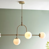 Haldmere Linear Adjustable Stem 5 Light Pendant - Matt Antique Brass
