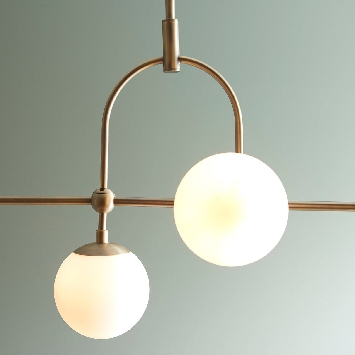 Haldmere Linear Adjustable Stem 5 Light Pendant - Matt Antique Brass