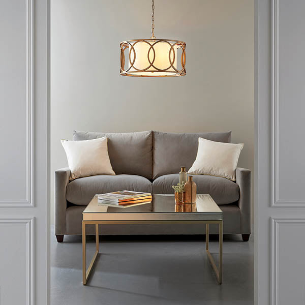 Sallowfield Circular Frame 4 Light Pendant - White