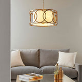 Sallowfield Circular Frame 4 Light Pendant - White