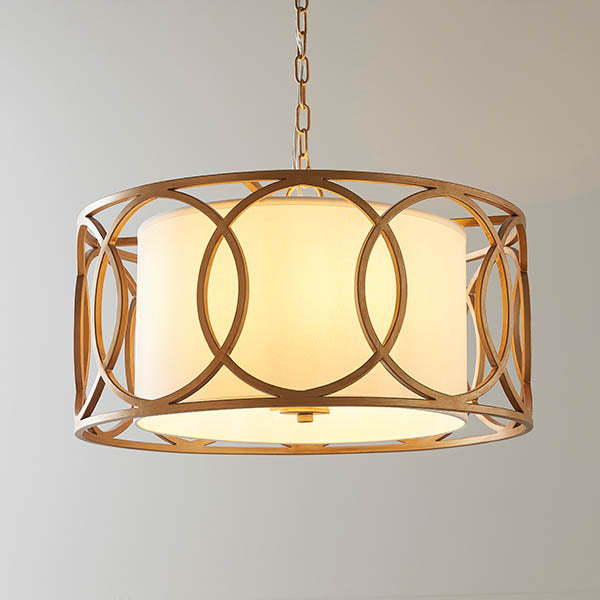 Sallowfield Circular Frame 4 Light Pendant - White