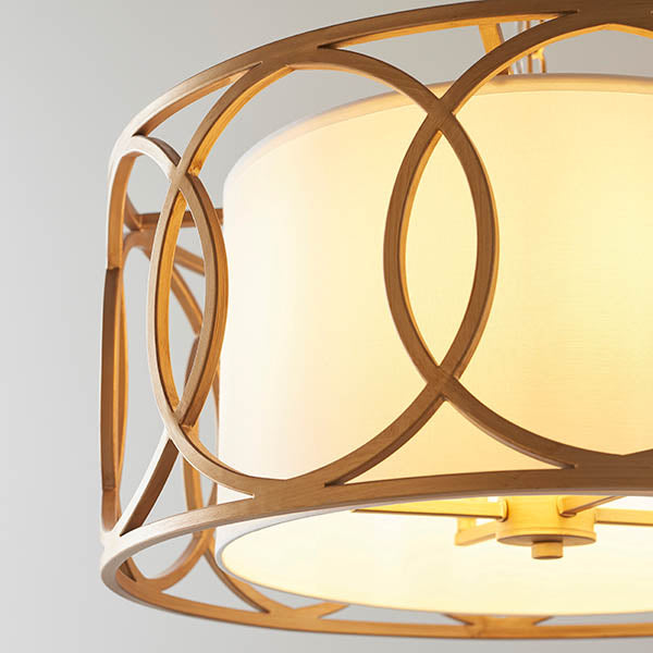 Sallowfield Circular Frame 4 Light Pendant - White