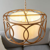 Sallowfield Circular Frame 4 Light Pendant - White