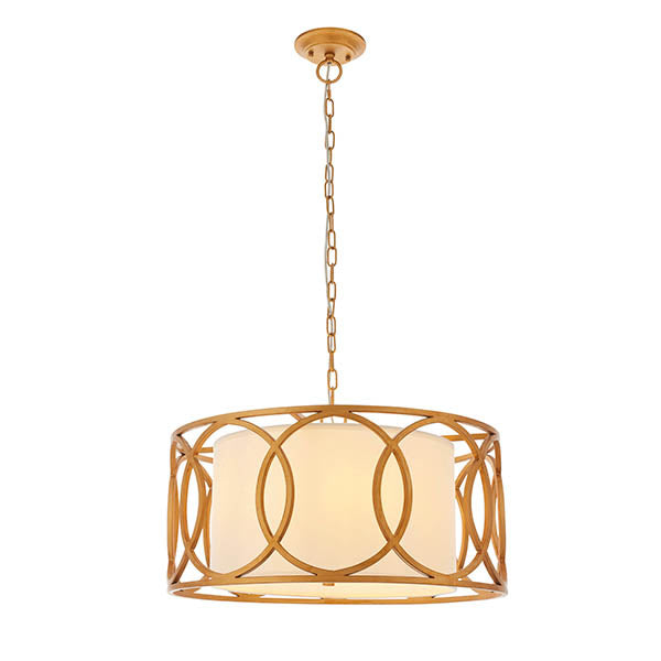 Sallowfield Circular Frame 4 Light Pendant - White