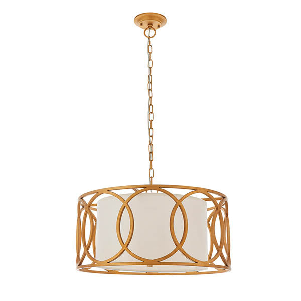 Sallowfield Circular Frame 4 Light Pendant - White