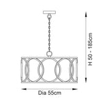 Sallowfield Circular Frame 4 Light Pendant - White
