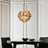 Yewbury Details 6 Light Chandelier - Antique Gold Clear