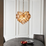 Yewbury Details 6 Light Chandelier - Antique Gold Clear