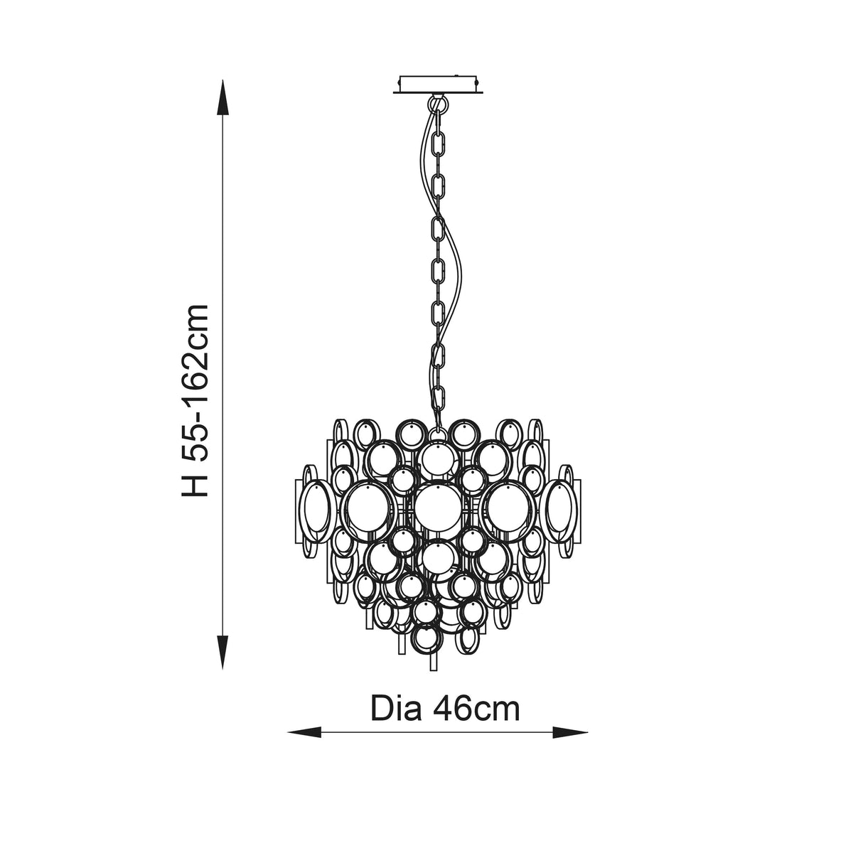 Yewbury Details 6 Light Chandelier - Antique Gold Clear