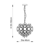 Yewbury Details 6 Light Chandelier - Antique Gold Clear